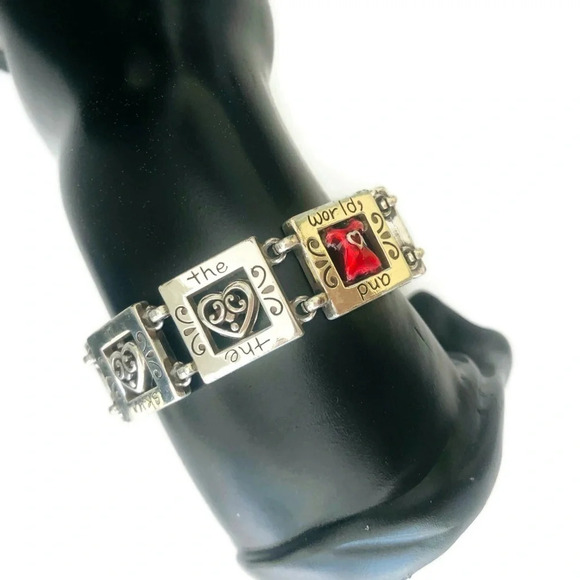 Brighton bracelet silver plated with red heart silver plated with engraving - Picture 2 of 9